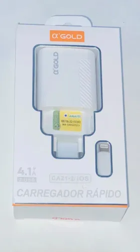 carregador para iphone usb- Lightning rapido agold