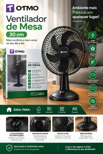 Ventilador OTMO 30cm 55w potência NOVO