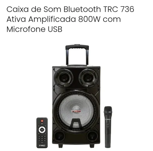 Caixa amplificada  com microfone e controle 