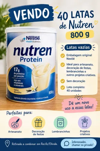 Vendo lata de leite 800g vazias