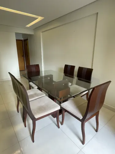 Mesa de Jantar 6 lugares - Vidro + madeira - 180x100 cm - SÓ VENDAS!