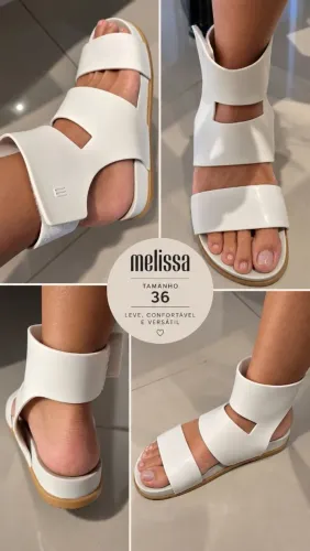 Melissa cosmic sandália n°36 cor branco/bege