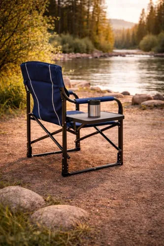 Cadeira de camping super reforçada com mesa