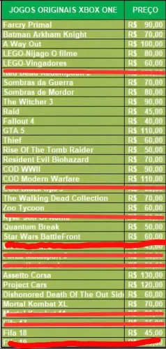 Jogos originais Xbox one