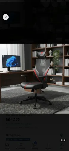Desapego carioca! Cadeira Gamer Ergonômica ThunderX3 YAMA1 Preta/Vermelha - R$
