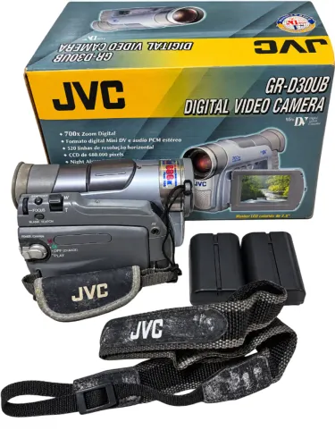 Filmadora JVC GR-D30UB MiniDV com Caixa e Acessórios