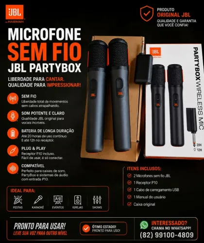 Microfone Sem fio JBL