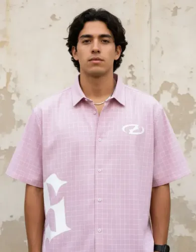 Camisa De Manga Curta Com Estampa Xadrez