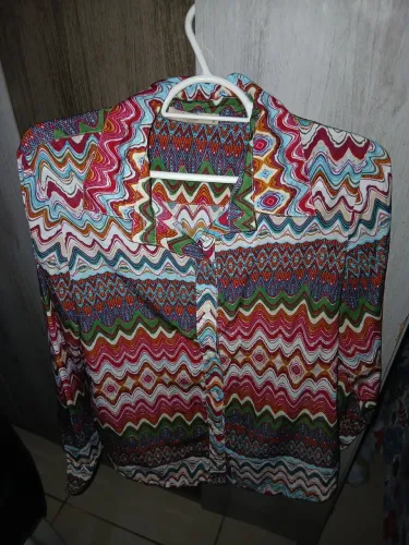 Blusa social colorida 35 eeias