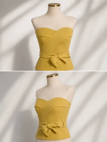 Cropped amarelo