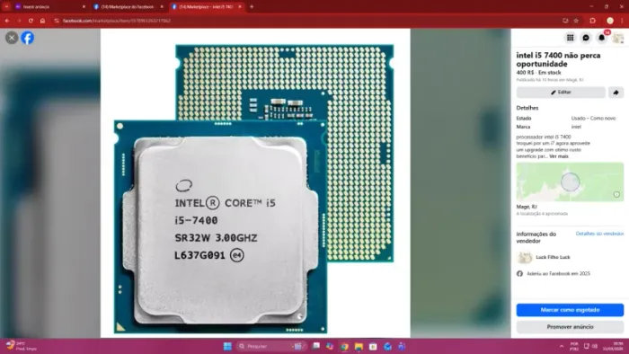 processador intel i5 7400 ddr4