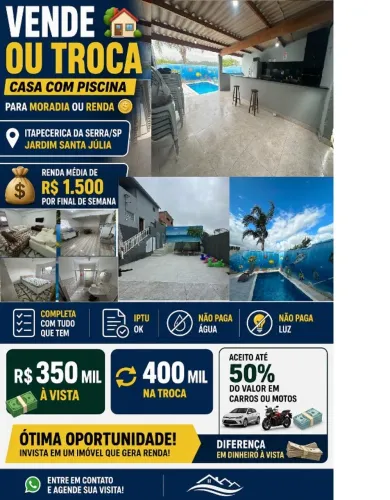 CASA COM PISCINA PARA MORADIA OU ALUGUEL