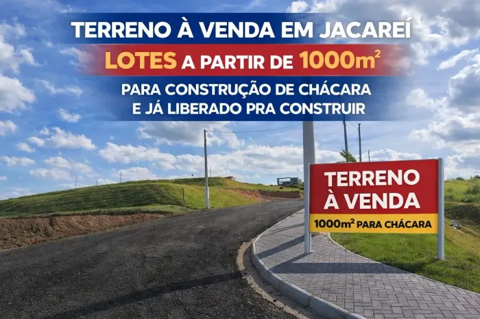 Terrenos de 1.000m² em área rural de Jacareí
