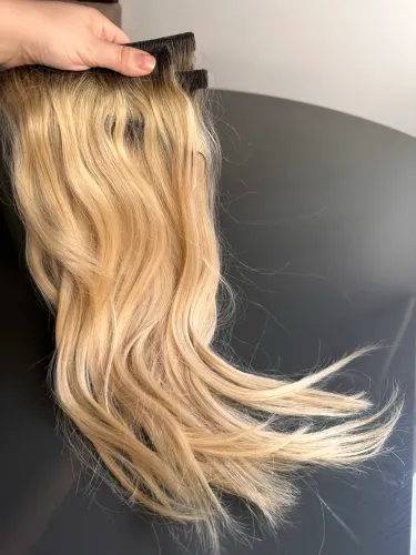 Mega hair loiro cabelo humano 