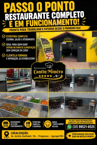 PASSO O PONTO - RESTAURANTE COMPLETO E EM FUNCIONAMENTO!
