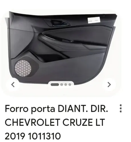 Foro porta dianteira direita CRUZE 2017/2018... COR PRETA COM COSTURA CINZA.