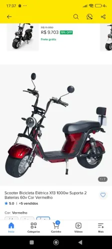Vendo scooter elétrica nova nem um mês de uso