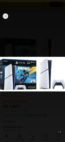 Pacote Playstation 5 Slimdigital Edition Fortnite Sony Branco