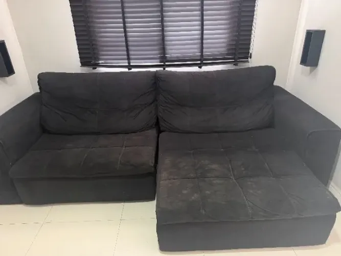 Sofá Retrátil 2,78 m Preto - Muito Confortável