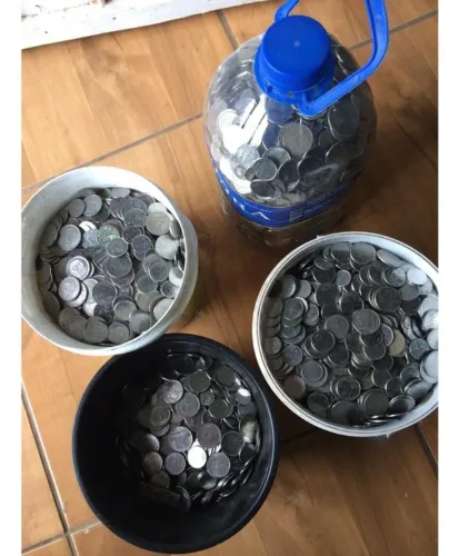 10 kg de moedas inox variadas para coleção