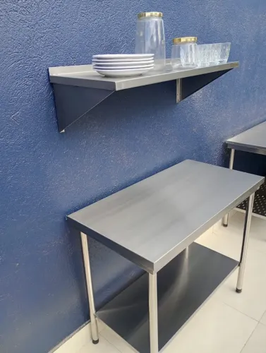 COMBO- Mesa 1.0 metro e prateleira 1.0 metro em oferta - JSC INOX