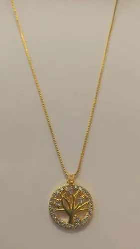 Colar banhado a ouro 24 k( árvore da vida)