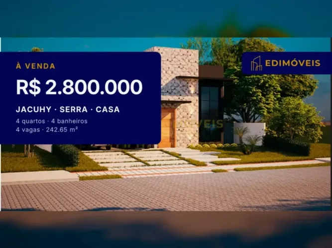 Jacuhy: Residência de alto padrão com área gourmet e piscina privativa!