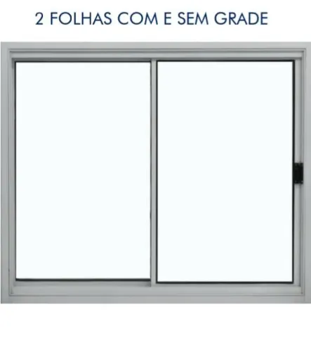 Janela vitro 2 folhas sem grade 100x120 alumínio branco 
