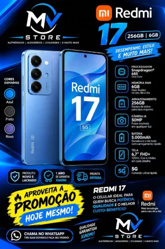 XIAOMI Redmi 17 256gb/12gb cor Azul Lacrado