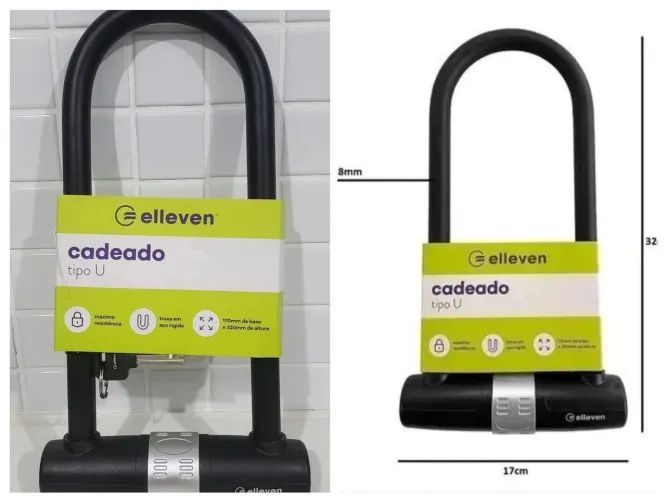 Cadeado Elleven Tipo U Tamanho 170mm por 320mm 