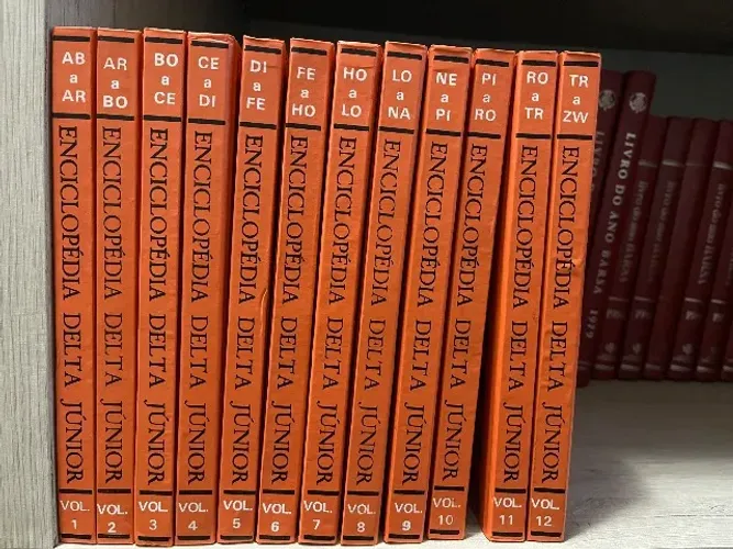 Coleção Completa Enciclopédia Delta Júnior (12 Volumes) - Capa Laranja