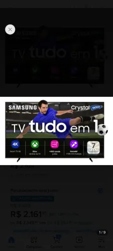 Smart tv Samsung U8100F Cristal UHD 4K 2025 43 pelegadas preta