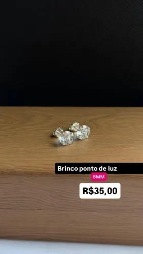 Par de Brincos Ponto de Luz 8mm Prata 925
