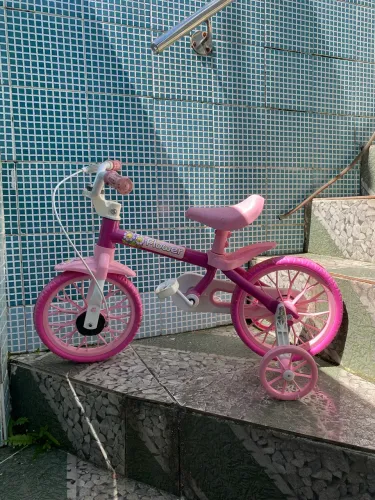 Bicicleta Infantil Rosa com Rodinhas - aro 12