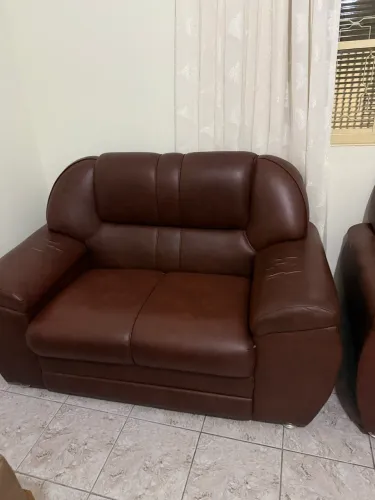 Sofá couro ecológico 3 e 2 lugares