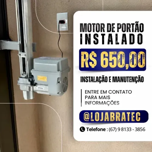 Motor de portão eletrônico de 8 segundos (instalado)