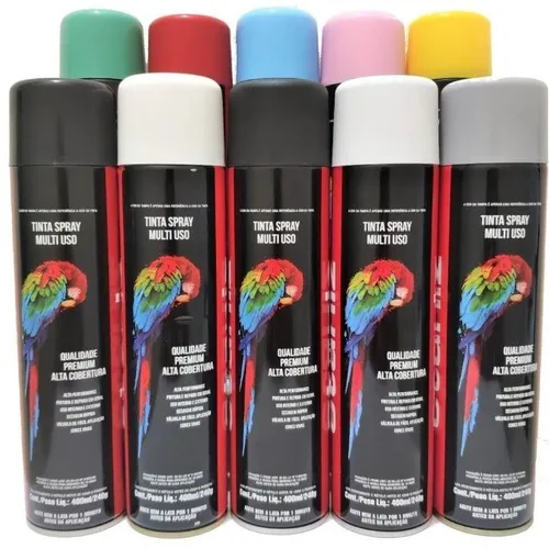 Tinta Spray Multiuso uso geral Varias Cores Branco Prata Vermelho Aluminio Preto Verd Azul