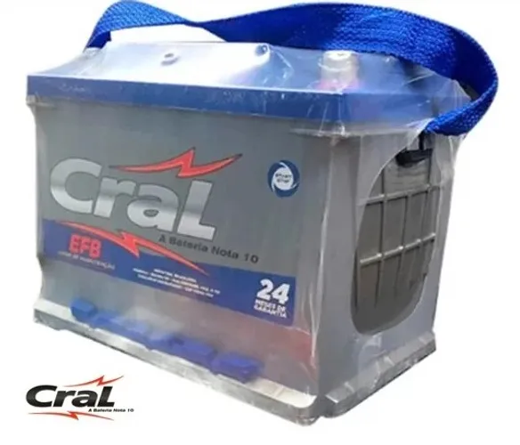 Bateria Cral EFB Selada 60AH - CFB60JD - 24 Meses de Garantia 