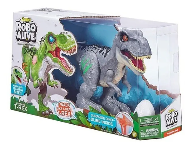 Robô Alive Robotic Dinossauro T-Rex Cinza - Candide