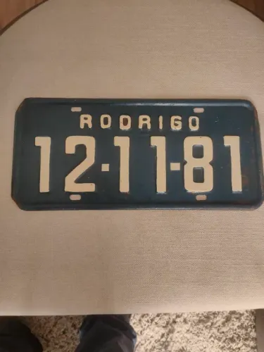 Placa para colecionador Rodrigo.