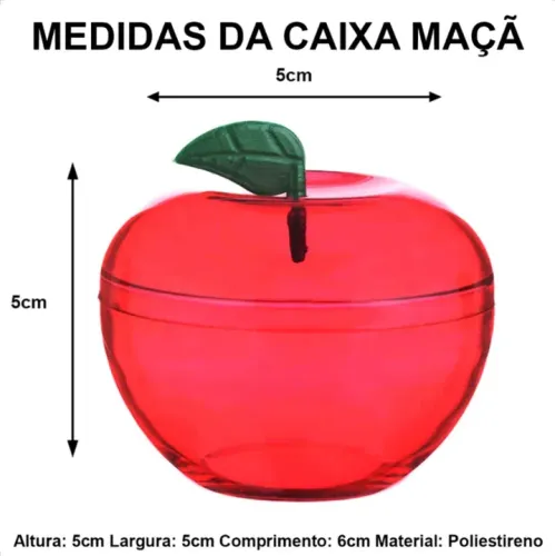 40 Mini maçãs acrílica lembrancinha