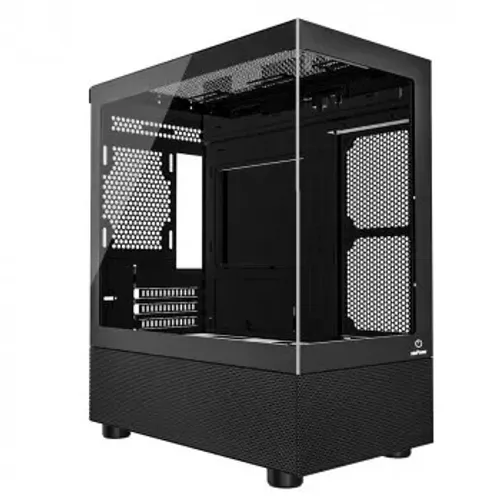 Gabinete Gamer One Power Crystal Black, Mid Tower, Lateral e frontal em Vidro, Sem Fan, Se