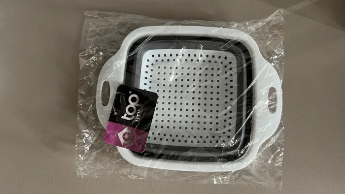 Escorredor Alimentos Massa Legume Silicone Retrátil Quadrado Cozinha
