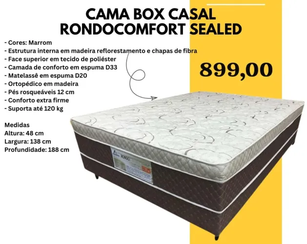 Cama Box Casal RondoComfort Sealed D33 luxo - ENTREGA HOJE !!! 