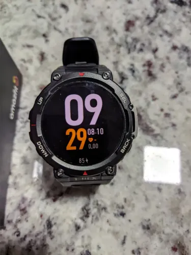 Amazfit T-Rex 2, Caixa e Pulseira Ember Black, Resistente à Água, GPS