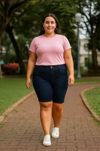 Bermuda Jeans Ciclista Plus Size