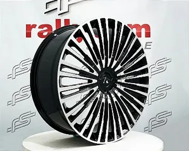 Jogo de Roda Azad Preto Brilhante Diamantado 5x108/114 - 22x8,5 Offset 35 
