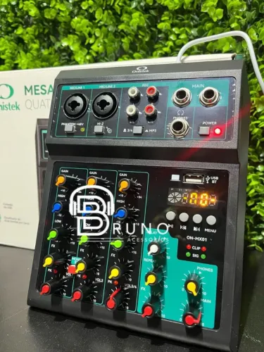 Mesa de Som 4 Canais Bluetooth 