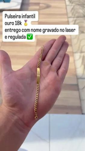 Pulseira infantil ouro 18k personalizada