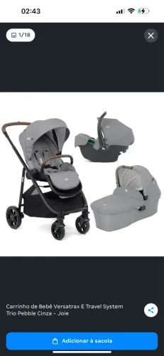 Kit carrinho de bebê, Moisés e bebê conforto. 